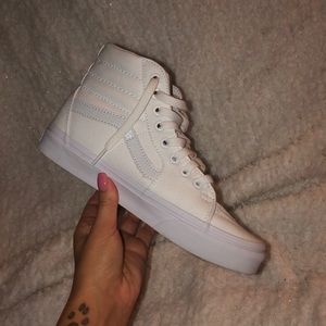 Vans White High Tops ♡